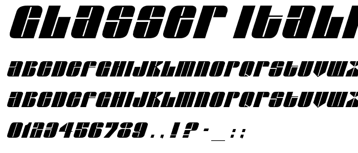 Glasser Italic Italic font